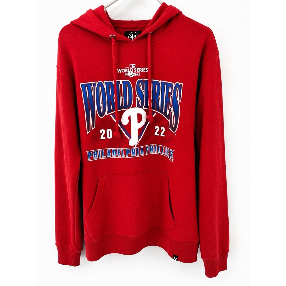 Philadelphia Phillies Hoodie Sweatshirt Mens Large Red 2022 World Series MLB '47